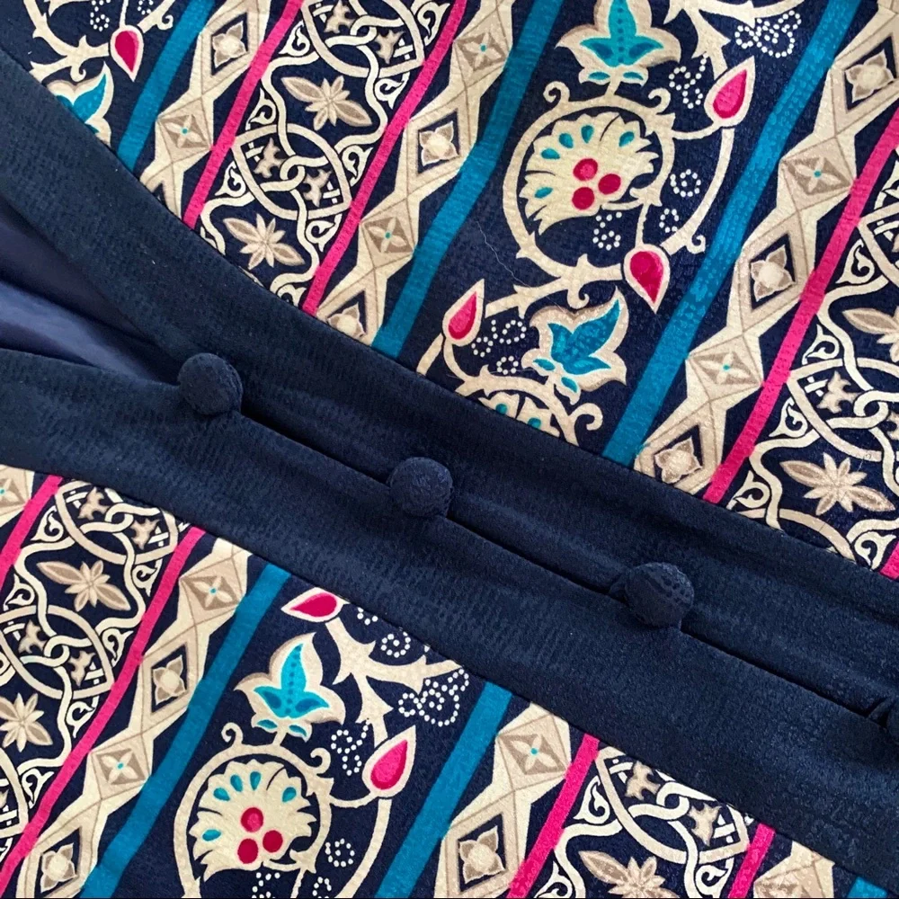 Vintage ADRIANNA PAPÉLL silk boho patterned blazer - Picture 5 of 12